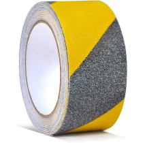 ONTWIE 2 Inch X 16.4ft Non Slip Safety Grip Tape for Stairs Steps Non Skid Tread High Traction Friction/Strong Grip Abrasive Adhesive Hazard Caution Tape- Black/Yellow