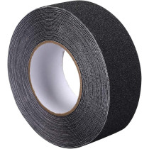 ONTWIE 2 Inch X 30 Foot Non Slip Safety Grip Tape for Stairs Steps Non Skid Tread High Traction Friction/Strong Grip Abrasive Adhesive Hazard Caution Tape- Black (2" Width, Black)
