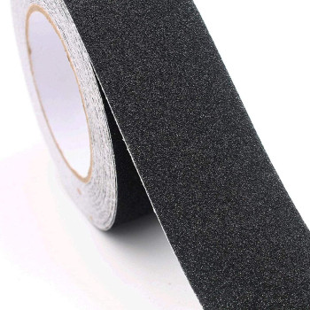 ONTWIE 2 Inch X 30 Foot Non Slip Safety Grip Tape for Stairs Steps Non Skid Tread High Traction Friction/Strong Grip Abrasive Adhesive Hazard Caution Tape- Black (2" Width, Black)