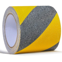 ONTWIE 4 Inch X 16.4ft Non Slip Safety Grip Tape for Stairs Steps Non Skid Tread High Traction Friction/Strong Grip Abrasive Adhesive Hazard Caution Tape- Black/Yellow