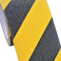 ONTWIE 4 Inch X 16.4ft Non Slip Safety Grip Tape for Stairs Steps Non Skid Tread High Traction Friction/Strong Grip Abrasive Adhesive Hazard Caution Tape- Black/Yellow