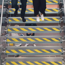 ONTWIE 4 Inch X 16.4ft Non Slip Safety Grip Tape for Stairs Steps Non Skid Tread High Traction Friction/Strong Grip Abrasive Adhesive Hazard Caution Tape- Black/Yellow