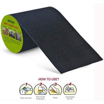 ONTWIE 6 inch x 30 Foot Non Slip Safety Grip Tape for Stairs Steps Non Skid Tread High Traction Friction/Strong Grip Abrasive Adhesive Hazard Caution Tape- Black (6" Width, Black)