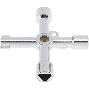 OriGlam 4-Way Key, Multi-Functional Utilities Key, Plumbing Key Wrench, Plumber Key Opening Key Tool for Electric Control Water Gas Meter Box Cupboard Cabinet Train