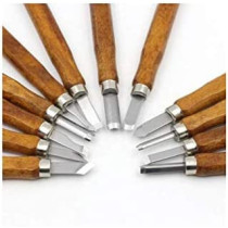 12 PCS Carving Knife Carved Wooden Cutter Woodcut Scorper Hand Wood Carving Engraving Knife Tool Set