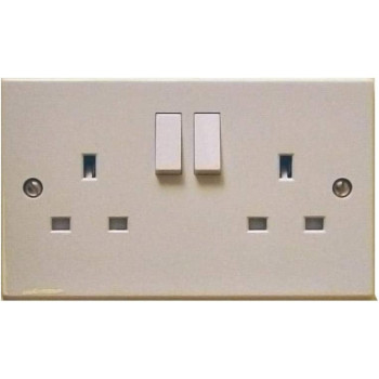 2 Gang 3 Pin Socket white