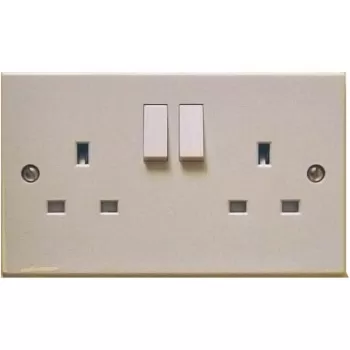 2 Gang 3 Pin Socket white