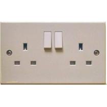 2 Gang 3 Pin Socket white