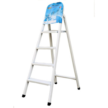 4 Steps Steel Ladder - White