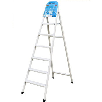 6 Steps Steel Ladder - White