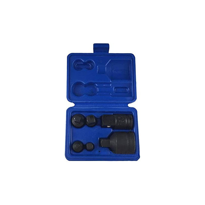 6PCS/Set Pneumatic Sleeve Transfer Joint For Car Repair Tool 1/4 3/8 1/2 3/4 Inch Black Phosphating Socket Joint Universal Heads