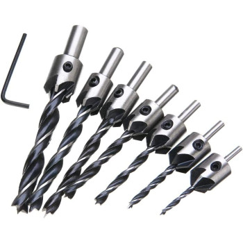 7 Pcs/Set Wood Countersink Drill Bit Set Boring Counterbore Chamfer Bore Hole Cutter Hss Woodworking Drills Bits 3-10 mm