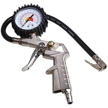 Auto Car Truck Motorcycle Flexible Pistol Hose 220 PSI Air Tire Pressure Gauge Air Inflator Gun