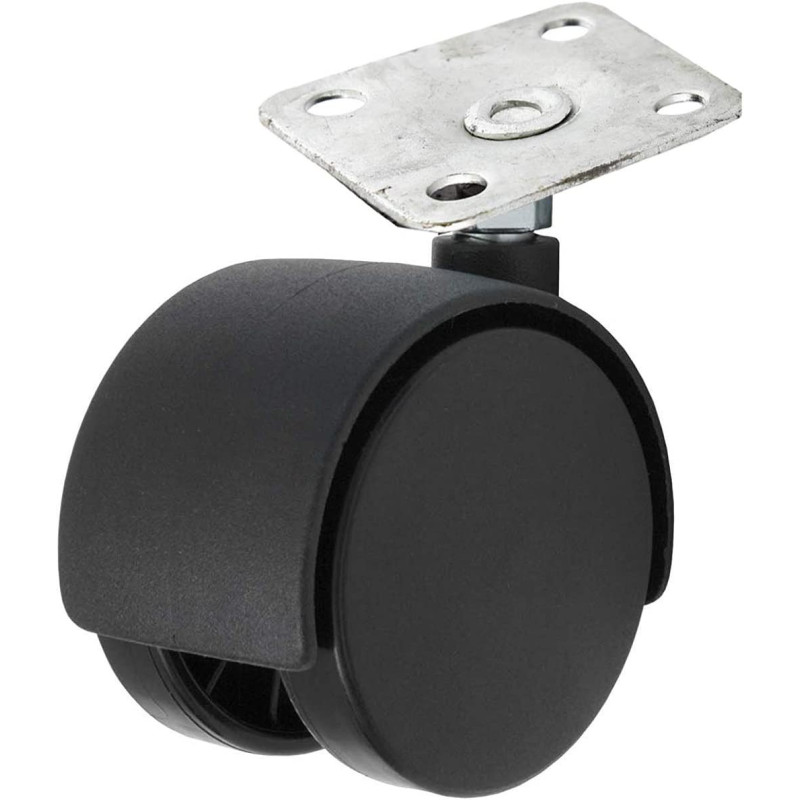 Caster Wheel Twin Plastic with Plate (set of 4PCS)