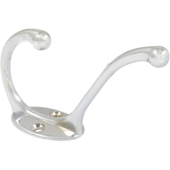 Metal Hat And Coat Hook Wall Hanger - Chrome, Silver