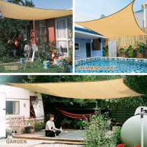 P&A Original Sun Shade Sail Rectangle 6 x 8 Meter, 185GSM Shade Sail UV Block Canopy Awning for Patio Backyard Lawn Garden Outdoor Activities for Patios, Lawn, Porch,Backyard,Sand Beige (3 x 3 Meter)