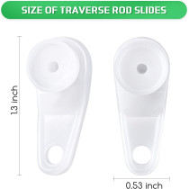 Patelai 12 Pieces Curtain Track Gliders Curtain Rod Sliders Window Traverse Rod Sliders Plastic Curtain Rail Sliders Ceiling Roller Track Hooks for Window and Shower Curtain Tracks
