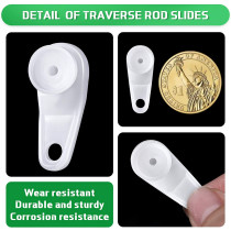 Patelai 12 Pieces Curtain Track Gliders Curtain Rod Sliders Window Traverse Rod Sliders Plastic Curtain Rail Sliders Ceiling Roller Track Hooks for Window and Shower Curtain Tracks