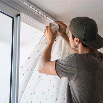 Patelai 12 Pieces Curtain Track Gliders Curtain Rod Sliders Window Traverse Rod Sliders Plastic Curtain Rail Sliders Ceiling Roller Track Hooks for Window and Shower Curtain Tracks