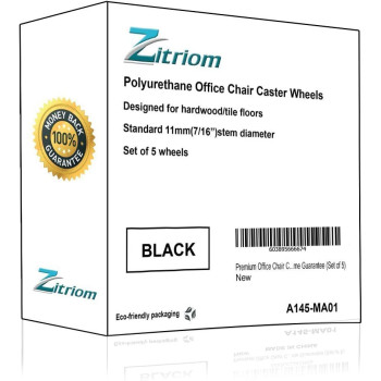 Premium Caster Office Chair Caster Wheel, Black) Set of 5 (ZT08)