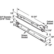 Prime-Line R 7210 Drawer Slide Kit, White, 15-3/4 in