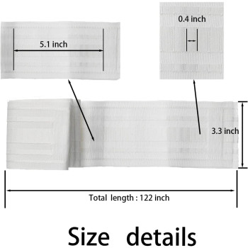QINGNIAO Kronill Drapery Tape (122 inch ) for Making Pleating Curtain Including RIGTIK 20 PCS W Shape Stainless Curtain Hooks for Gathering Tape Curtain Tape