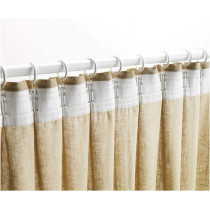QINGNIAO Kronill Drapery Tape (122 inch ) for Making Pleating Curtain Including RIGTIK 20 PCS W Shape Stainless Curtain Hooks for Gathering Tape Curtain Tape