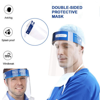 Rjdzxia Reusable Safety Face Shield Adjustable Transparent Full Face Protective Visor with Eye & Head Protection, Anti-Spitting Splash Facial Cover (1)