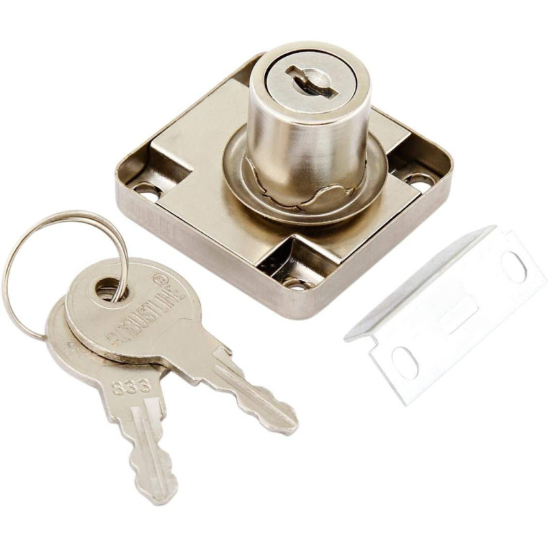 Robustline Drawer Lock Single Turn Normal Key Chrome Plated 22 mm