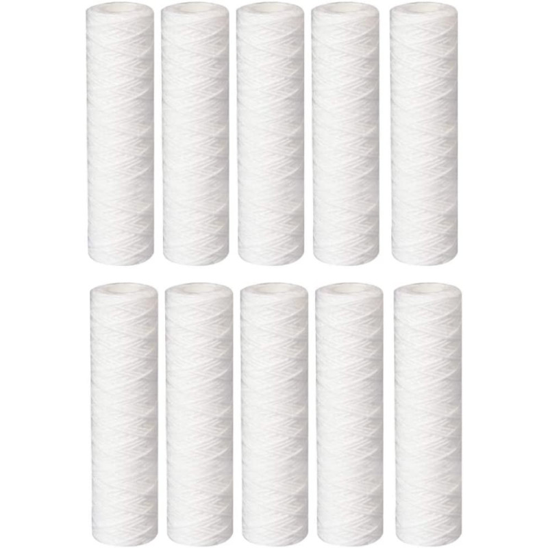 Royal Apex Water Filter Replacement Cartridges 10" Polypropylene Cotton Sponge Universal Cartridges, Standard Pre-filter Yarn Sediment for Standard RO Systems (Pack of 10, 10" Cotton Yarn (160g))
