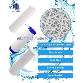 Royal Apex Water Filter Replacement Cartridges 10" Polypropylene Cotton Sponge Universal Cartridges, Standard Pre-filter Yarn Sediment for Standard RO Systems (Pack of 10, 10" Cotton Yarn (160g))