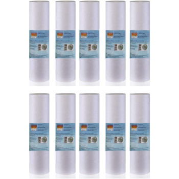 Royal Apex Water Filter Replacement Cartridges 10" Polypropylene Cotton Sponge Universal Cartridges, Standard Pre-filter Yarn Sediment for Standard RO Systems (Pack of 10, 10" Sponge (70g))