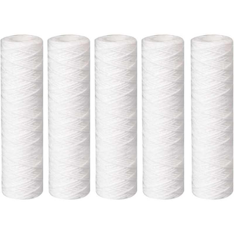 Royal Apex Water Filter Replacement Cartridges 10" Polypropylene Cotton Sponge Universal Cartridges, Standard Pre-filter Yarn Sediment for Standard RO Systems (Pack of 5, 10" Cotton Yarn (110g))