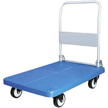 Rubik Flatbed Trolley Foldable 600KG Capacity PVC Platform Hand Truck Dolly Trolley Push Cart for Pulling Moving Goods Cartons (Large, 57x87cm)