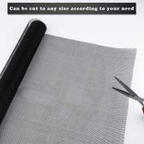 Ruisita Window Screen Replacement Adjustable Fiberglass Screen Mesh DIY Screen Replacement for Windows Doors and Patio Screen, 39 x 197 Inches, Black