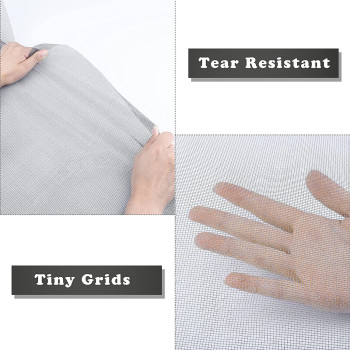 Ruisita Window Screen Replacement Adjustable Fiberglass Screen Mesh DIY Screen Replacement for Windows Doors and Patio Screen, 39 x 197 Inches, Grey