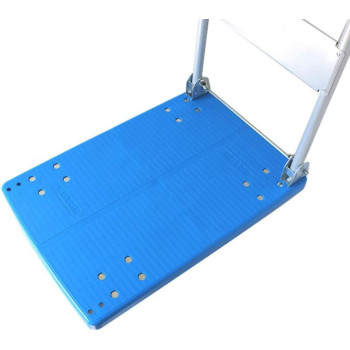 Satela Folding Hand Truck Dolly With 4 Wheels 360 Rotating Platform Collapsible Trolley Cart For Shopping Moving Travelling Auto And Office Use (Color : Blue) 