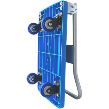 Satela Folding Hand Truck Dolly With 4 Wheels 360 Rotating Platform Collapsible Trolley Cart For Shopping Moving Travelling Auto And Office Use (Color : Blue) 