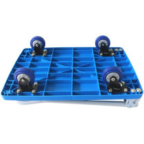 Satela Folding Hand Truck Dolly With 4 Wheels 360 Rotating Platform Collapsible Trolley Cart For Shopping Moving Travelling Auto And Office Use (Color : Blue) 