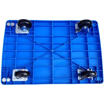 Satela Push Cart Dolly Push Platform Truck Folding Rolling Flatbed Cart For Luggage Personal Travel Shopping Auto Moving And Office Use (Color : Blue) 