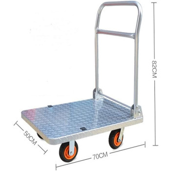 Satela Steel Folding Hand Truck Dolly Folding Platform Cart Collapsible 360deg Rotating Platform Cart For Luggage, Moving And Office Use (Color : Silver) 