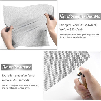 Senneny 59" x 106" Adjustable Window Screens, DIY Custom Fiberglass Screen Mesh, Window Screen Replacement for Windows Doors and Patio Screens, Premium Pet Screen (59" x 106", Gray)