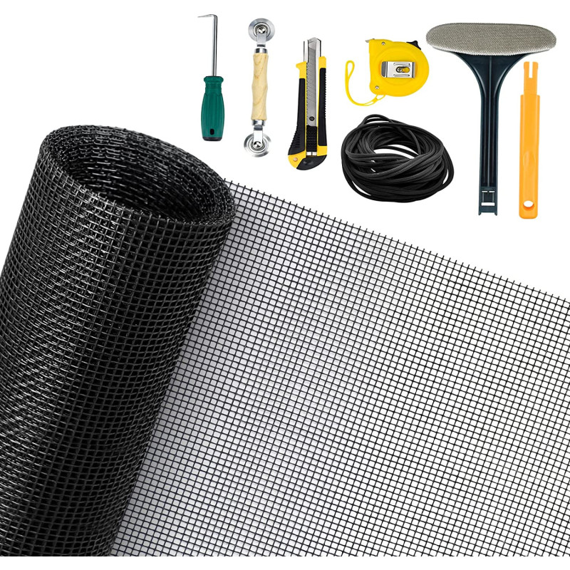 Senneny Screen Repair Kit, 48" x 117", Black