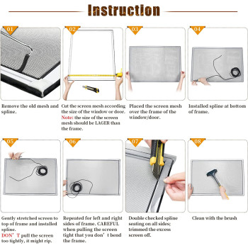 Senneny Screen Repair Kit, 59" x 106", Gray