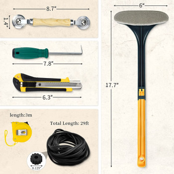 Senneny Screen Repair Kit, 59" x 106", Gray