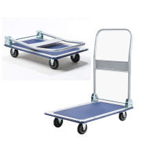 HARDWAREUAE Heavy Duty Folding Trolley Cart 150Kg Platform Flat Hand Barrow Sack Warehouse Folding Platform Trolley