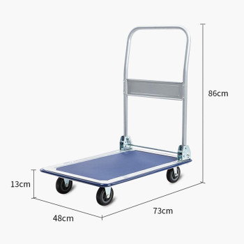 HARDWAREUAE Heavy Duty Folding Trolley Cart 150Kg Platform Flat Hand Barrow Sack Warehouse Folding Platform Trolley