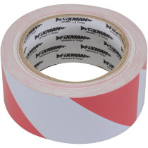 Silverline Fixman 188781 Red & White Adhesive Hazard Tape 50mm x 33m