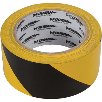 Silverline Fixman 190195 Black & Yellow Adhesive Hazard Tape 50mm x 33m