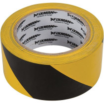 Silverline Fixman 190195 Black & Yellow Adhesive Hazard Tape 50mm x 33m